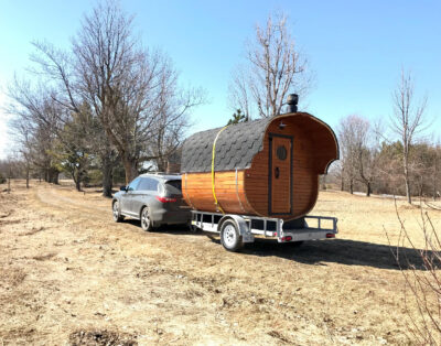 Square Mobile Barrel Sauna “Premium” | No change room