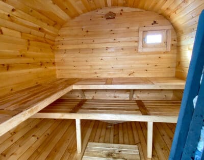 Square Mobile Barrel Sauna “Premium” | No change room